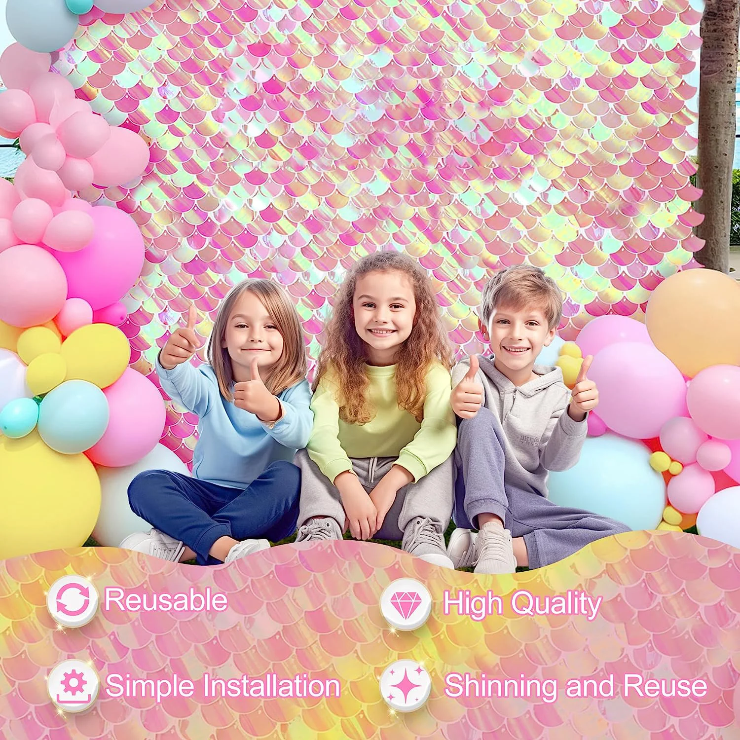 21 шт. панели с блестками в форме рыбьей чешуи 90 м x 210 см мерцающая стена флаблат