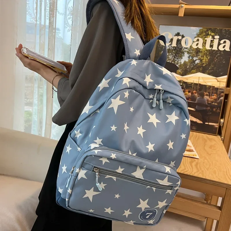 

Printing Star Backpack School High Student Schoolbag Fashion Girls College