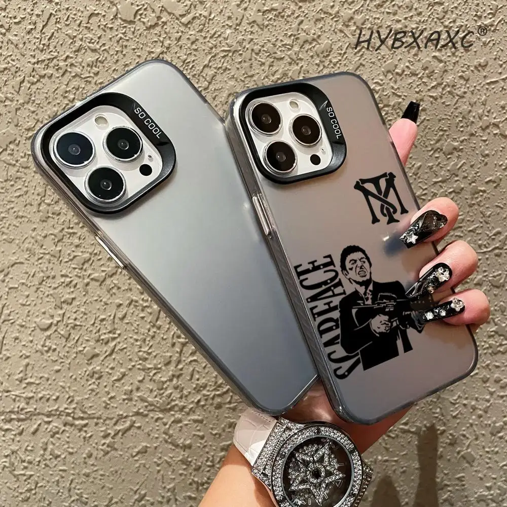 Фото Чехол для телефона HoT T-Tonny M--Montanas Scar-Face для iPhone 17, 17e, 16e, 16, 15, 14, 13, 12, 11 mini, Pro, Max, Air, Plus, матовый, противоударный №2