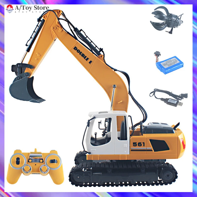 

E561 17-pass Large Remote Control Excavator Toy Detachable Diy Function Rechargeable Engineering Vehicle Model For Boy Gifts