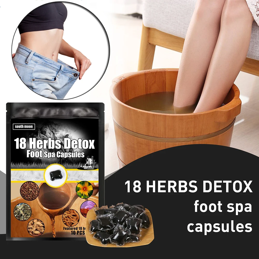 

South Moon Herbs Detox Foot Spa Plaster Capsules Improve Sleeping Relief Foot Pain Foot Care Chinese Medicine Foot Baths Spas