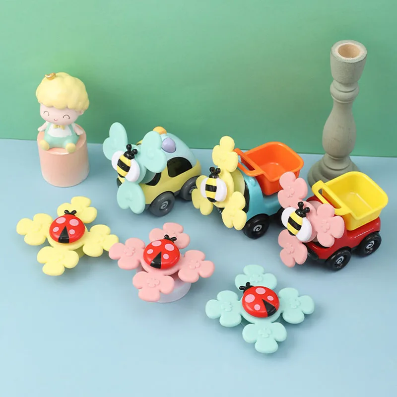 

1Pcs Teether Cute Bee Pattern TPR Baby Chew Toy Spin Top For Kids Bath Toys
