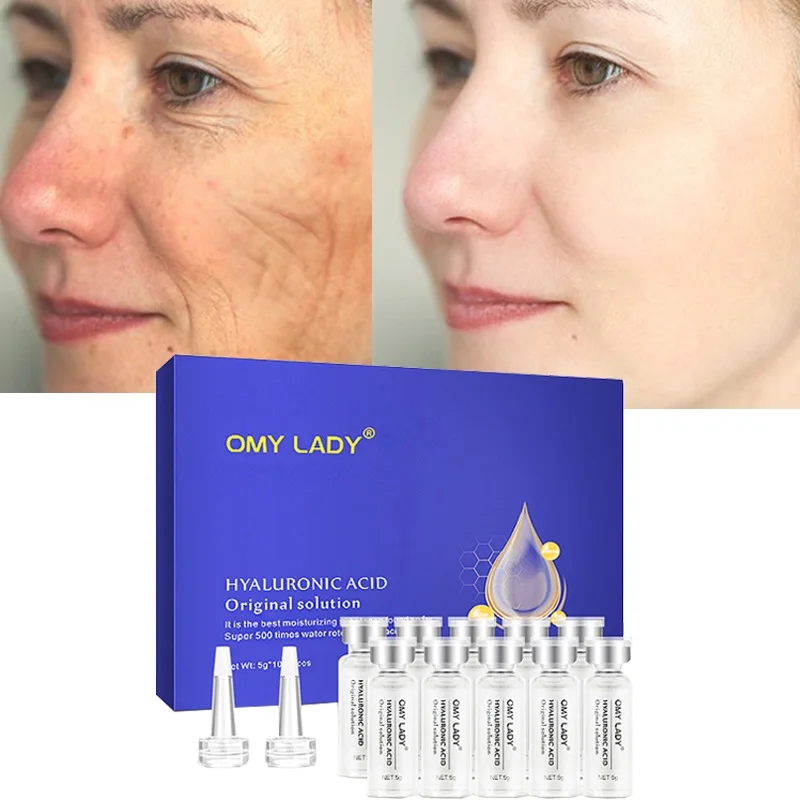 

10pcs OMY LADY Hyaluronic Acid Original Solution Facial Serum Anti-Aging Anti-Wrinkles Deep Moisturizing Shrink Pores Skin Care