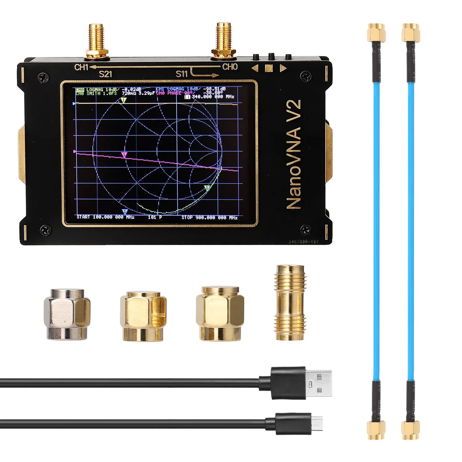 

3.2 Inch Large Screen 3G Vector Network Analyzer S-A-A-2 NanoVNA V2 Antenna Analyzer Shortwave HF VHF UHF Measure Duplexer Filte