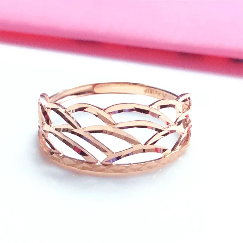Женское регулируемое кольцо из розового золота 585 пробы, с золотым покрытием