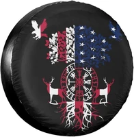 compass deer eagle american flag spare tire cover weatherproof wheel protectors universal fit for trailer truck camper travel tr
