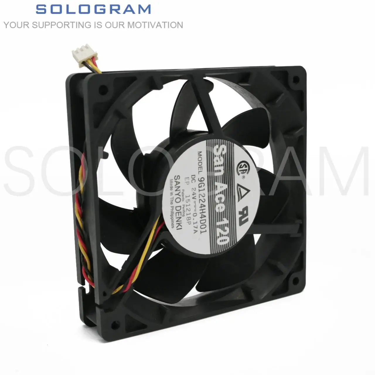 

1Pc Brand New Original San Ace 120 For 9G1224H4D01 DC 24V 0.17A 9G1224G4D01 12025 120*120*25MM Inverter Axial Fan 3Pin Cable