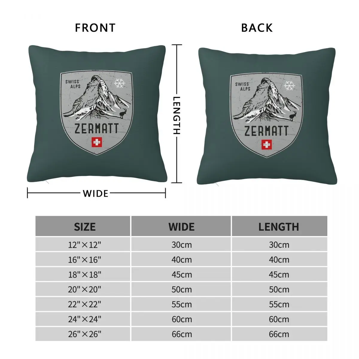 Zermatt Гора Швейцария эмблема квадратная наволочка полиэстер Лен бархат узор