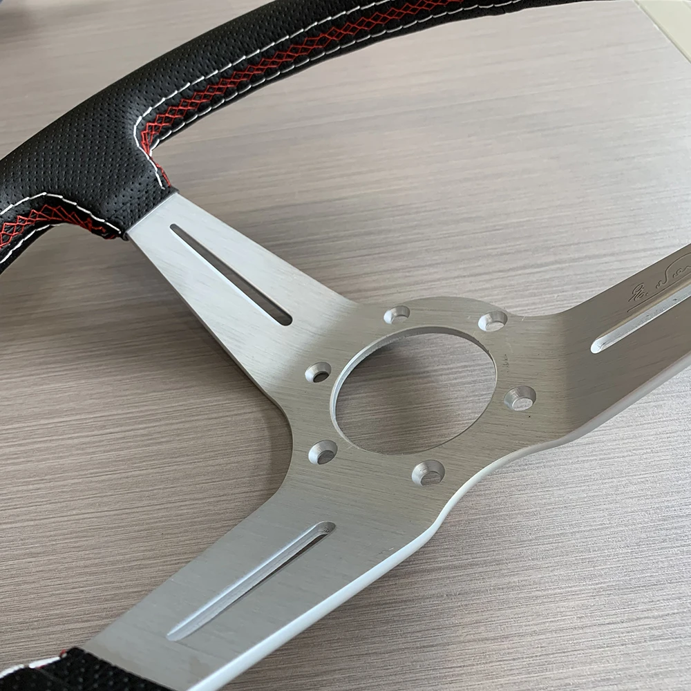 Универсальный 14-дюймовый кожаный гоночный руль из микрофибры 350 мм JDM Deep Dish Drift Rally