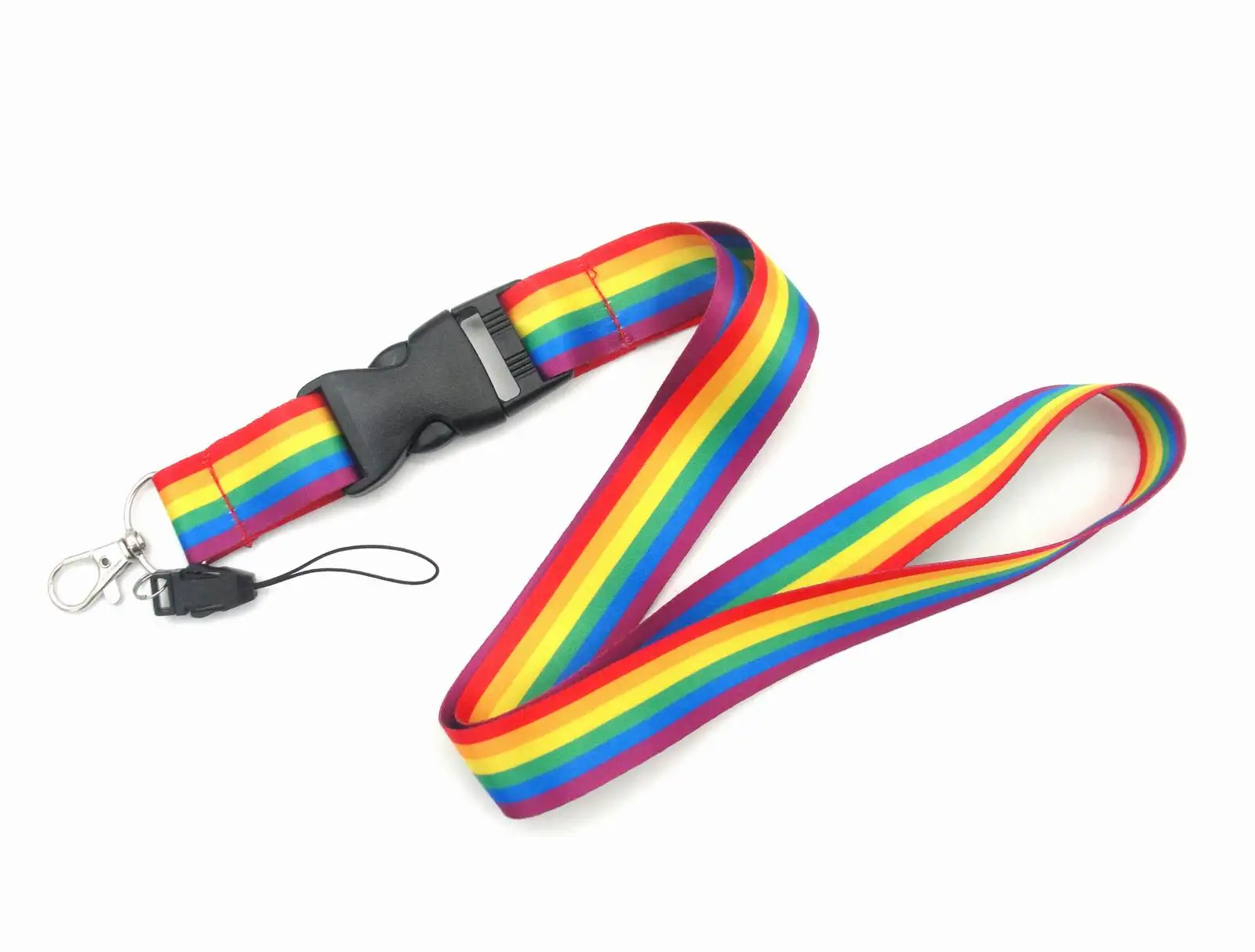 

Wholesale various brand logo lanyard Keychain suspender custom logo Rainbow lanyard neck strap