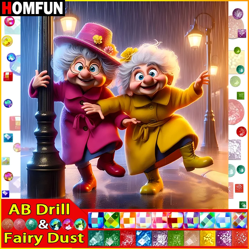 HOMFUN Фея Пыль AB Алмазная картина Полная квадратная/круглая дрель 5D DIY
