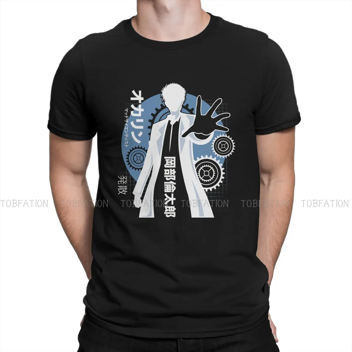 

Aesthetic Okabe Fashion TShirts Men Harajuku Pure Cotton Streetwear T Shirt O Neck