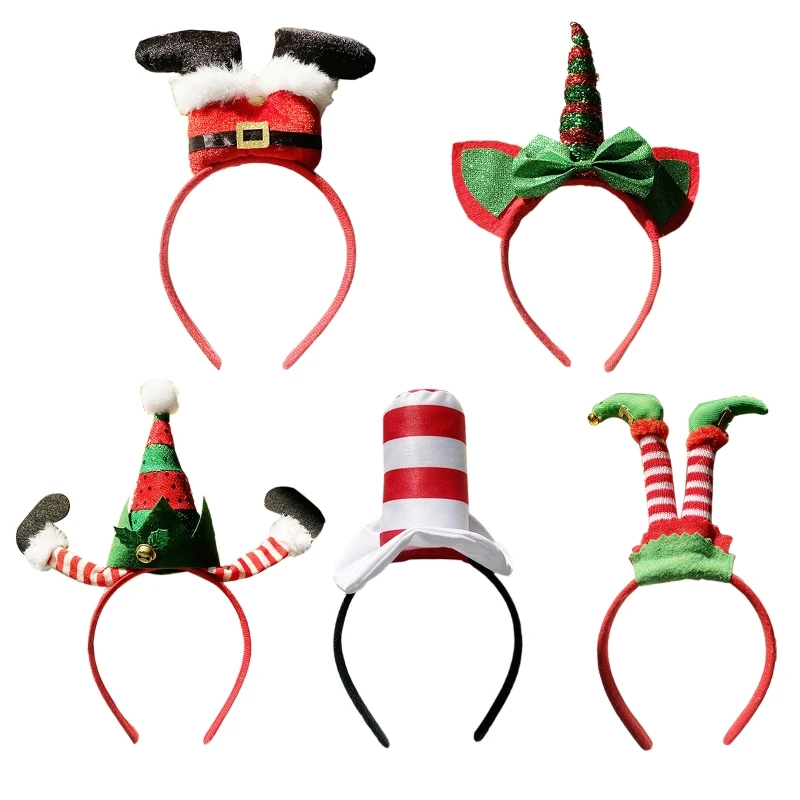 Christmas Clown Hair Hoop Christmas Santa Headband Christmas Headwear Christmas Hair Hoop Girl Funny Clown Headband
