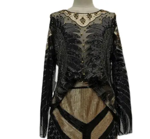 Модные женские футболки с блестками и украшениями летние топы для танцев Женские