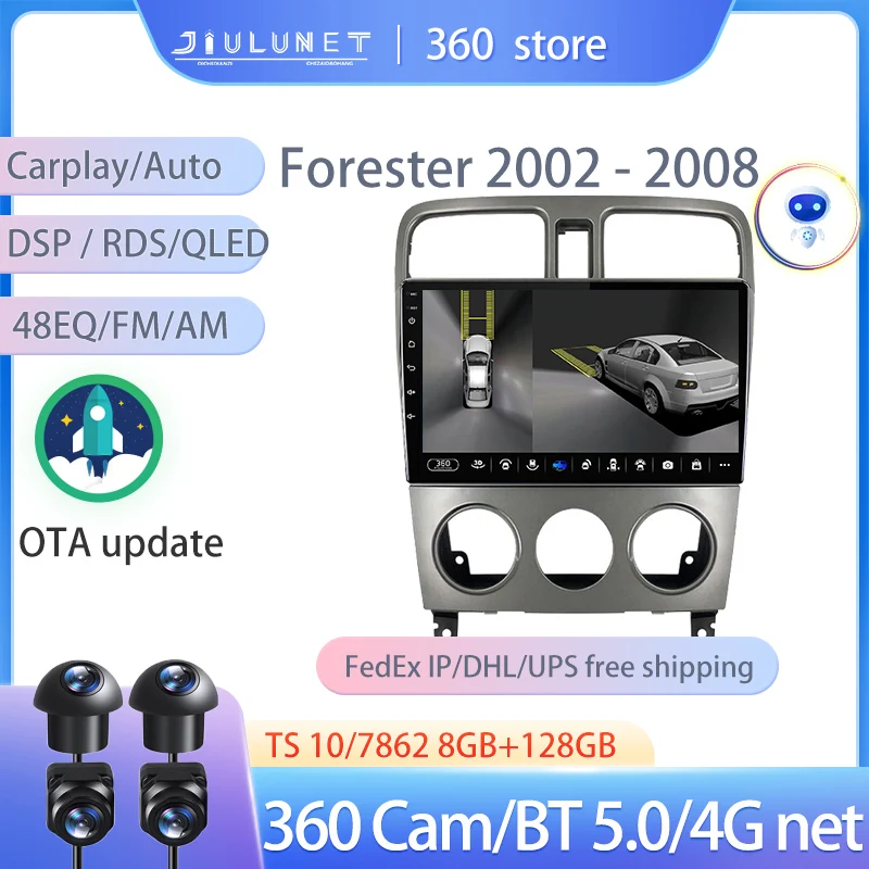

JIULUNET Smart Stereo Android Auto 360 Cam радио для Subaru Forester SG 2002 - 2008 мультимедийная навигация Carplay