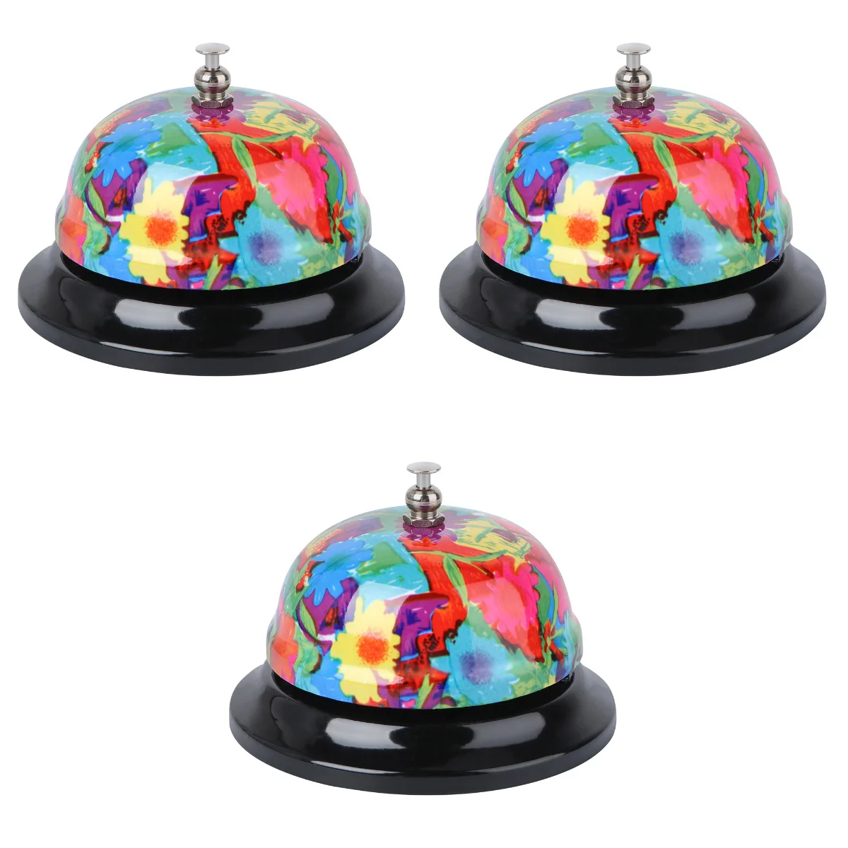 

3pcs Printed Manual Restaurant Bell Practical Bar Bell Customer Service Bell