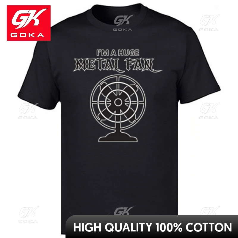 Я огромные металлические топы с фанатом футболка круглым вырезом хлопковые для