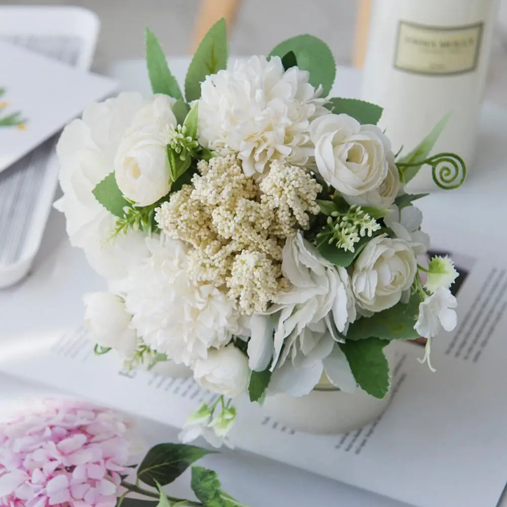 

Artificial Silk Peony Artificial Flowers 13Heads Fake Rose Fake Bouquet Table Decor Wedding Home Party Garden Balcony Decoration