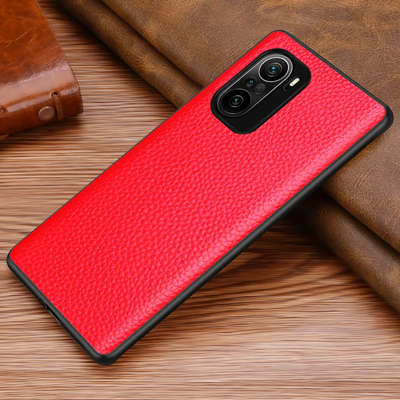 Genuine Leather Case For Xiaomi Redmi K40 Pro Luxury Vintage Back Case For Redmi K40 Phone Cover Capa Coque