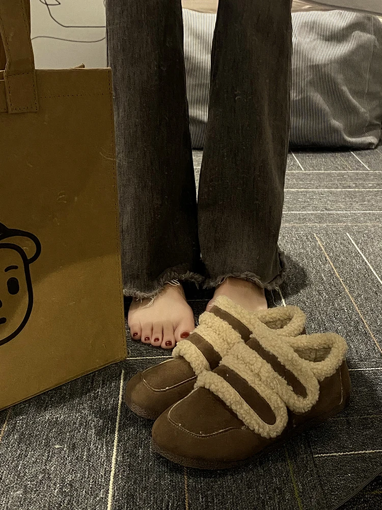 

Туфли женские с мехом на низком каблуке, на осень/зиму, 2022