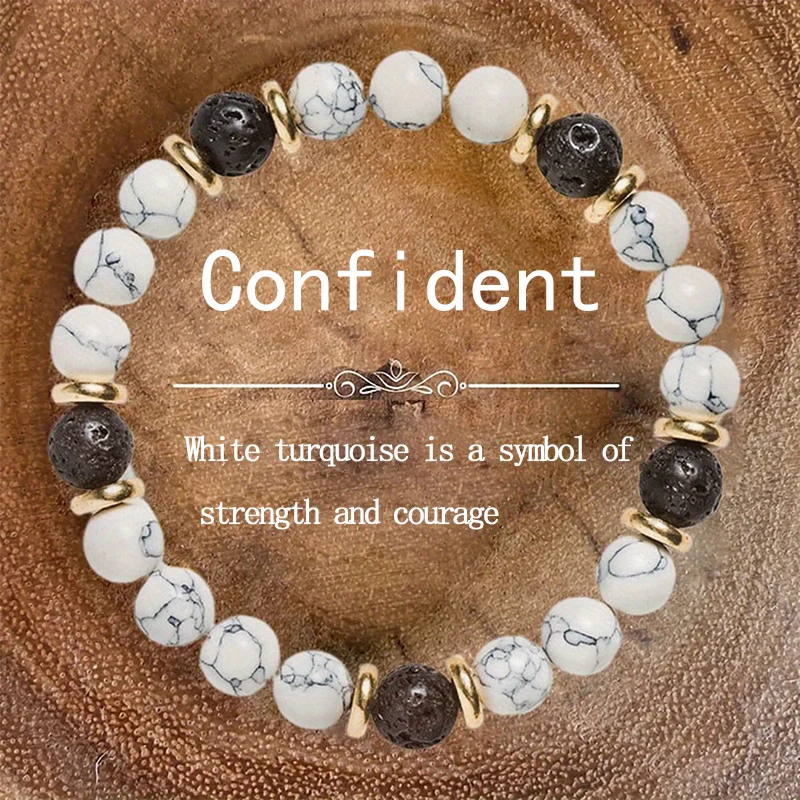1 шт./белый бирюзовый натуральный камень браслеты из бисера для женщин черные