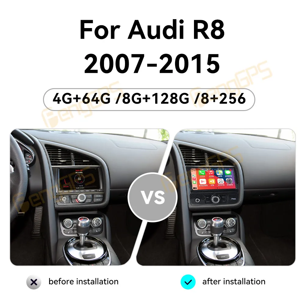 Автомагнитола для Audi R8 V8 V10 2007 -2015 Android 2Din стереоприемник Авторадио мультимедийный