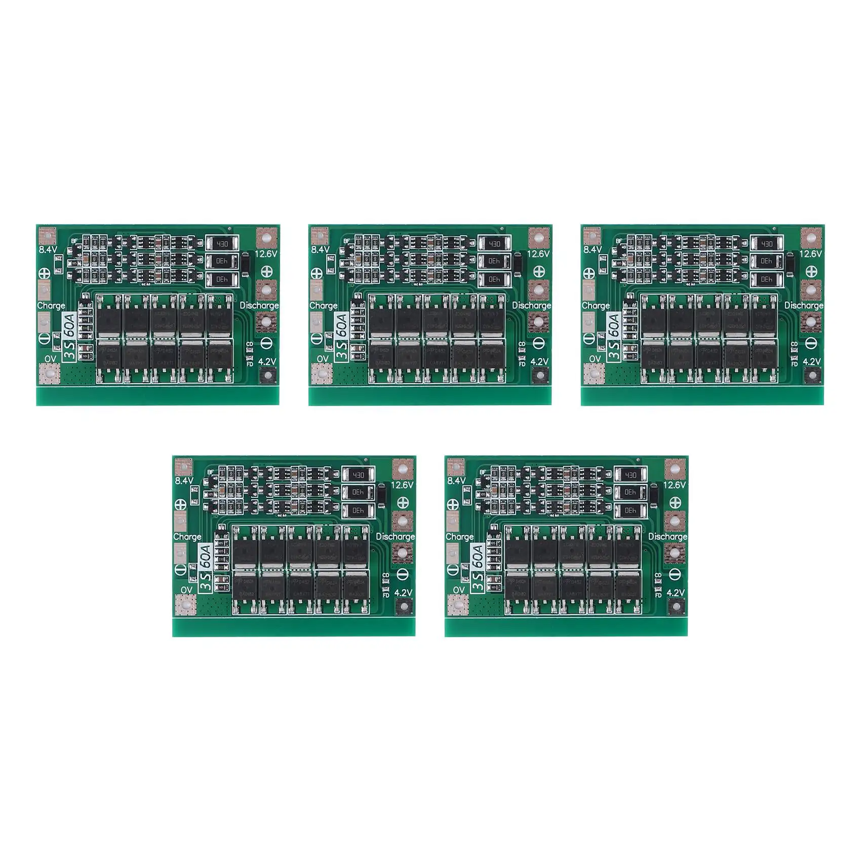 

5PCS 3S 60A -Ion Lithium Battery Charger Protection Board 18650 BMS for Drill Motor 11.1V 12.6V/14.8V 16.8V