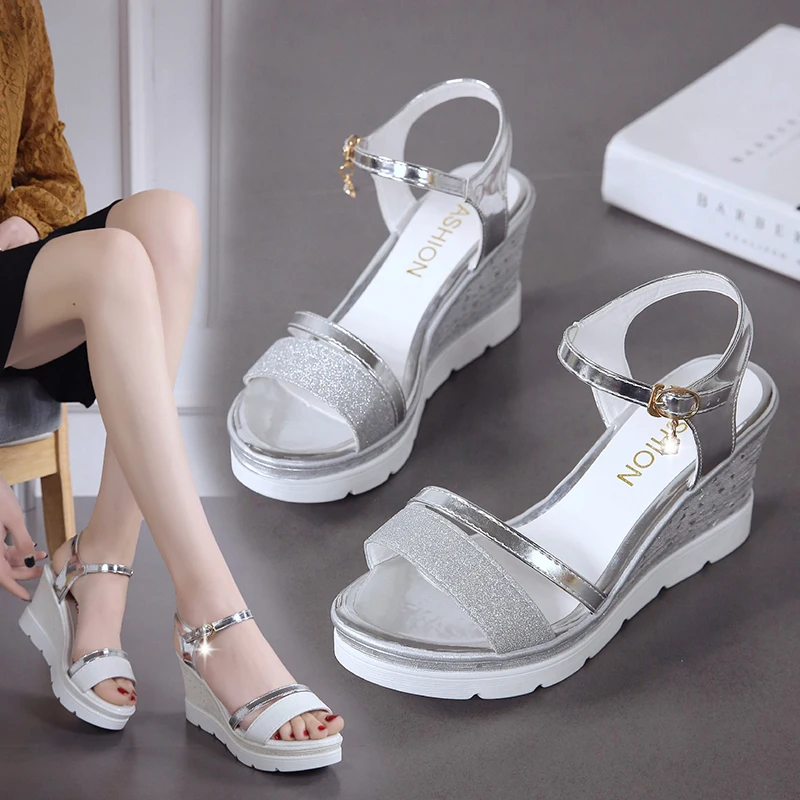 

2022 Summer Clogs With Heel Muffins shoe Beige Heeled Sandals Open Toe Anti-Skid Womens Wedges Espadrilles Platform Female Shoe