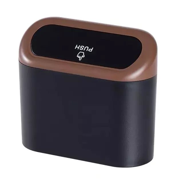 

Hanging Mini Car Trash Can Wastebasket Trash Can With Lid For Car Office Home Auto Storage Bin Car Accessories