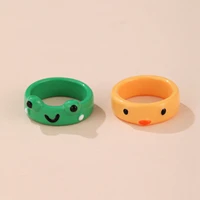 fashion new kawaii frog ring simple cute frog resin ring index finger knuckle ring ladies jewelry gift giving jewelry