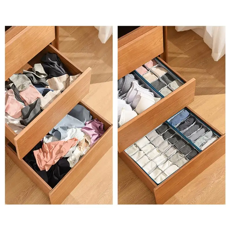 

Fabric Underwear Bra Storage Box Home Storage Underwear Sorting Box Panty Socks Compartment Storage Box Drawer Organizer