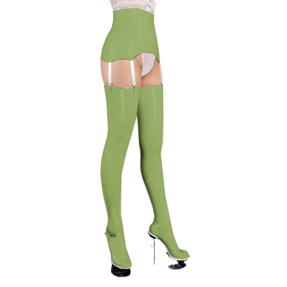 New Women Sexy Stocking Thigh High Stockings Female Night Club Panty hose WetLook PVC Faux Leather Elastic |