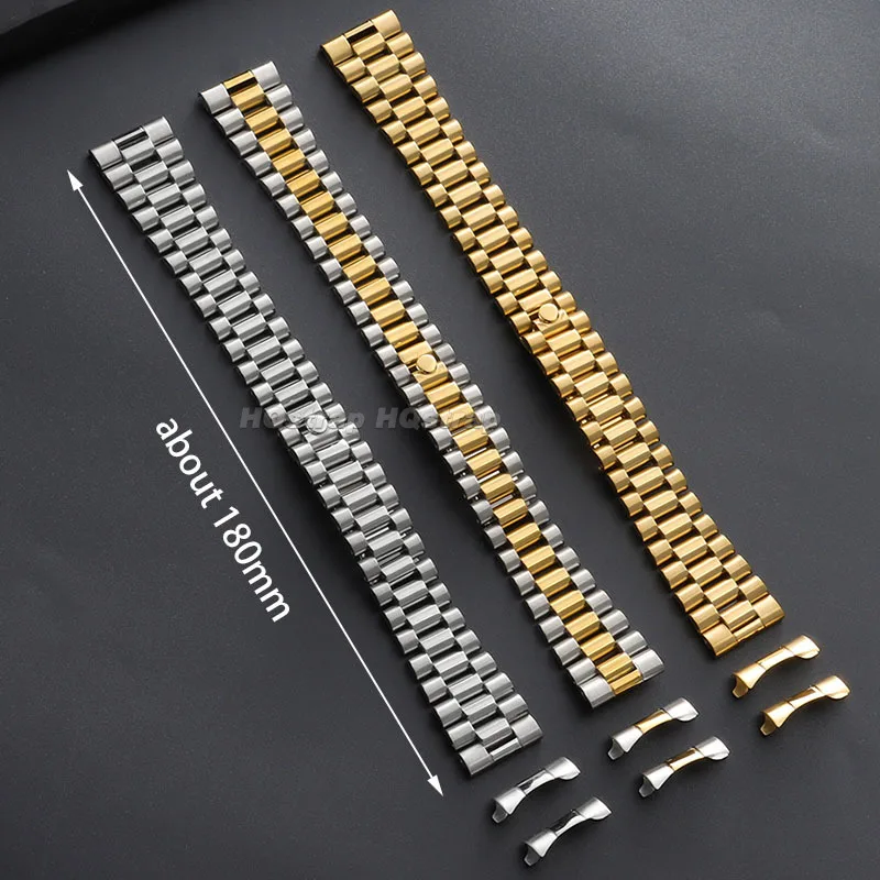 Фото Ремешок для часов из нержавеющей стали 304, 20 мм, 21 мм, 22 мм, для Rolex, металлический ремешок DATEJUST, браслет с изогнутым концом, браслет со складной пряжкой №3