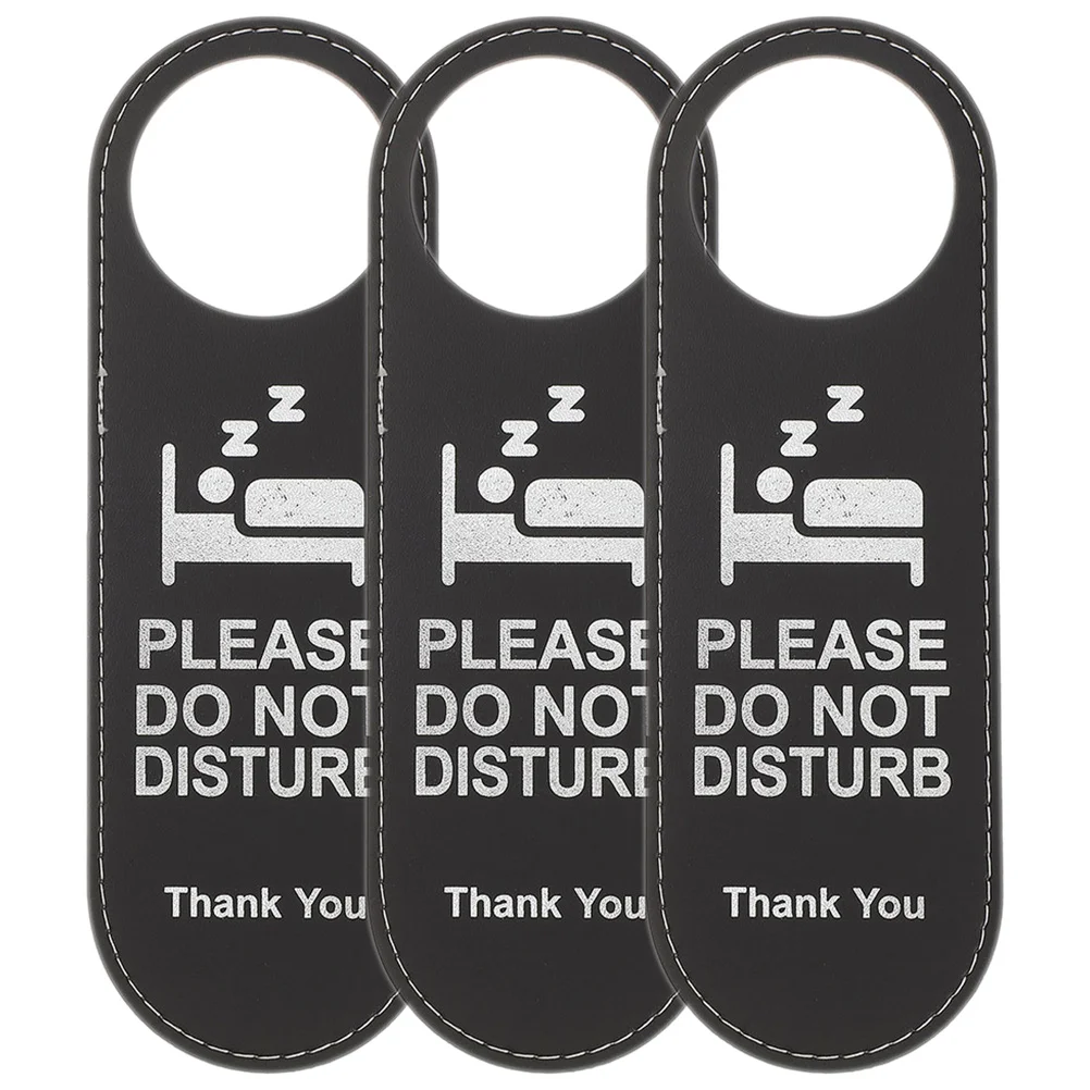 

3Pcs Leather Door Hanger Sign Hotel Hanger Do Not Disturb Make Up Signs Leather Hotel Please Do Not Disturb Clean Sided Doors
