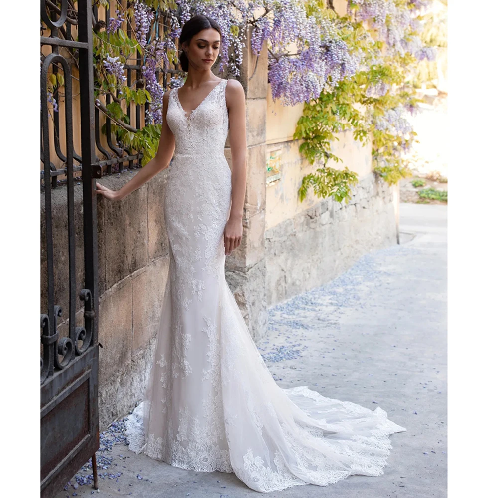 

Robe De Mariee 2022 New Arrivals boho mermaid Wedding Dresses Luxury Lace Appliques Bridal Gowns Vestido De Noiva