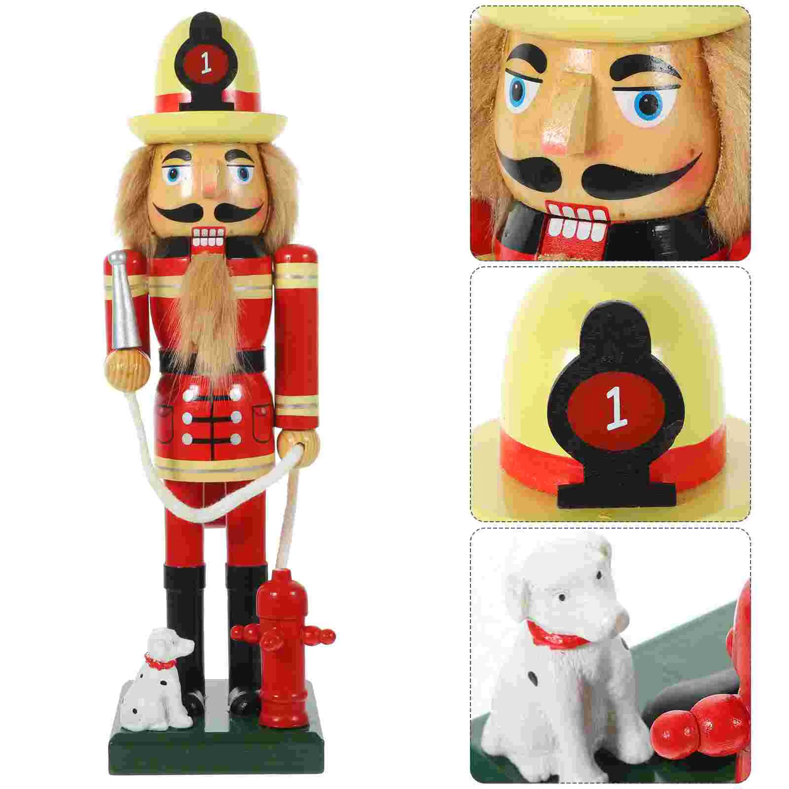 

Household Nutcracker Decoration Fireman Nutcracker Statue Tabletop Wooden Xmas Nutcracker Decor Christmas