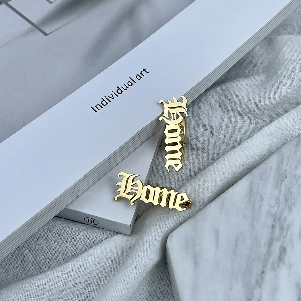 Personalized Men's Customized Cufflinks Name Text Customized Stainless Steel Personality Senior Jewelry Men's Shirt Cufflinks