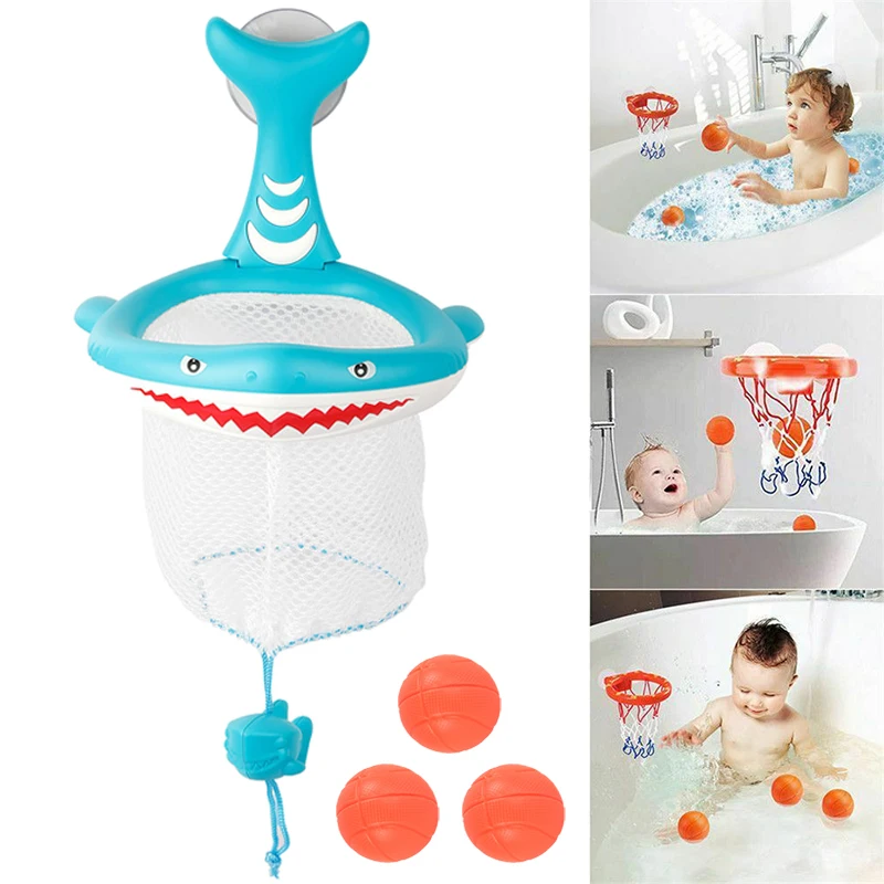 

Baby Bath Toy Toddler Boy Water Toys Bathroom Bathtub Shooting Basketball Hoop with 3 Balls Kids Outdoor Play Set Cute Whale