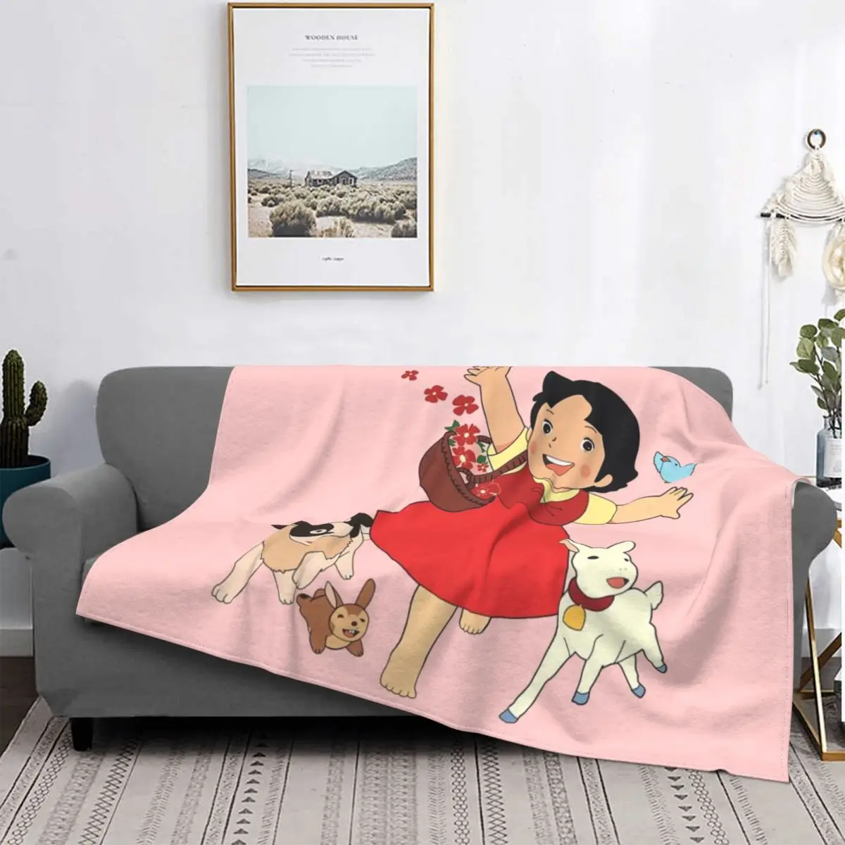 Soft Flannel Fleece Warm Goat Funny Cartoon Throw Blankets For Car Bedding Sofa Bedspreads