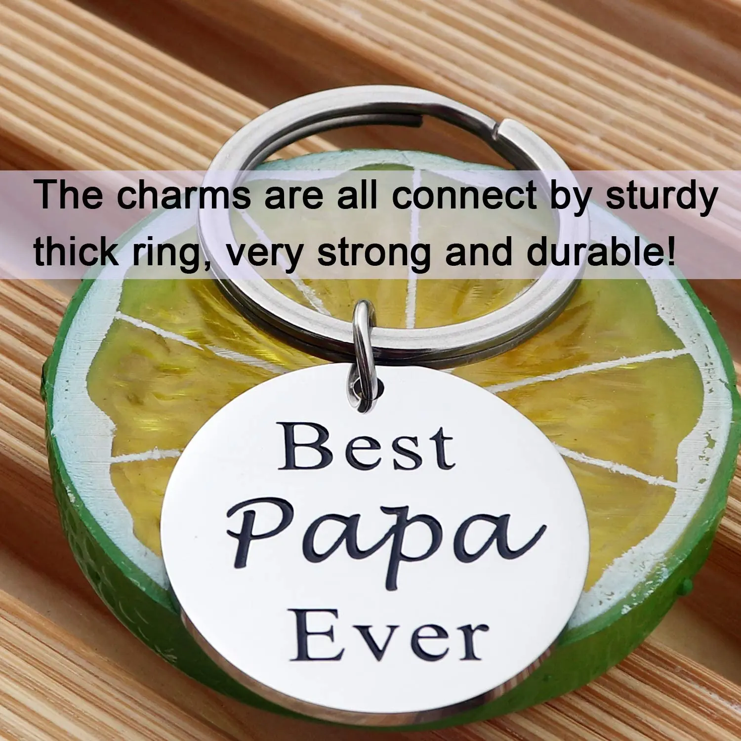 

Father Dad Mom Keychain, Best Papa Gifts Idea from Daughter Son Kids, Best Papa Ever Christmas Birthday Gift