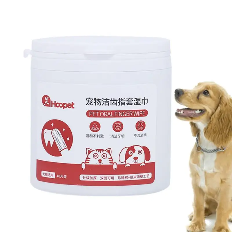 

Dog Dental Wipes Puppy Teeth Eye Tear Ear Stain Remover Double Sided Kitten Finger Wipes Cat Toothpaste Pet Cleaning Supplies
