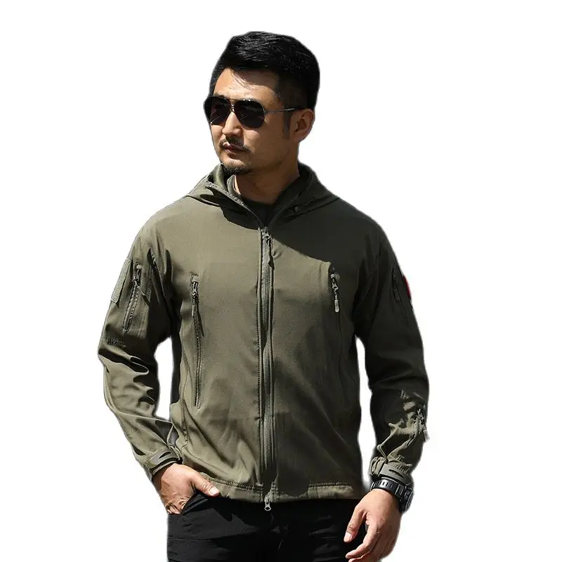 

Summer Slim Mens Tactical Jacket Hiking Jackets Shell Clothes Windbreaker Flight Pilot Hood Military Field Jacket Pants