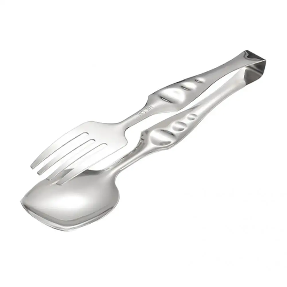 

Pretty Pastry Clamp Anti-rust Wide Application Barbecue Tong One Hand Operation Food Tong