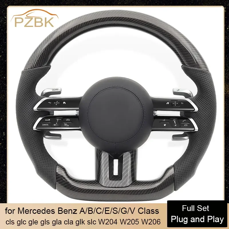 Фото Карбоновый автомобильный руль в сборе для Mercedes Benz AMG W204 W205 W212 W222 W221 E63s C180 Cls Glc Gle Gls Gla Cla Glk Slc №2