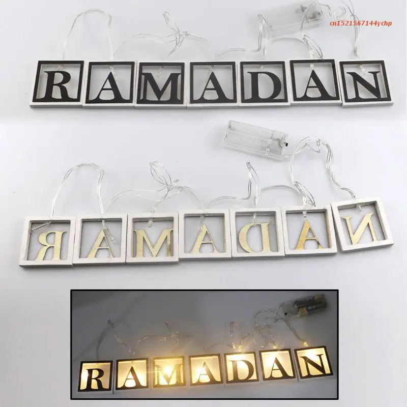 

Eid Mubarak Decoration LED String Light Night Lamp Hanging Ramadan Islamic Party Supply Drop Shipping