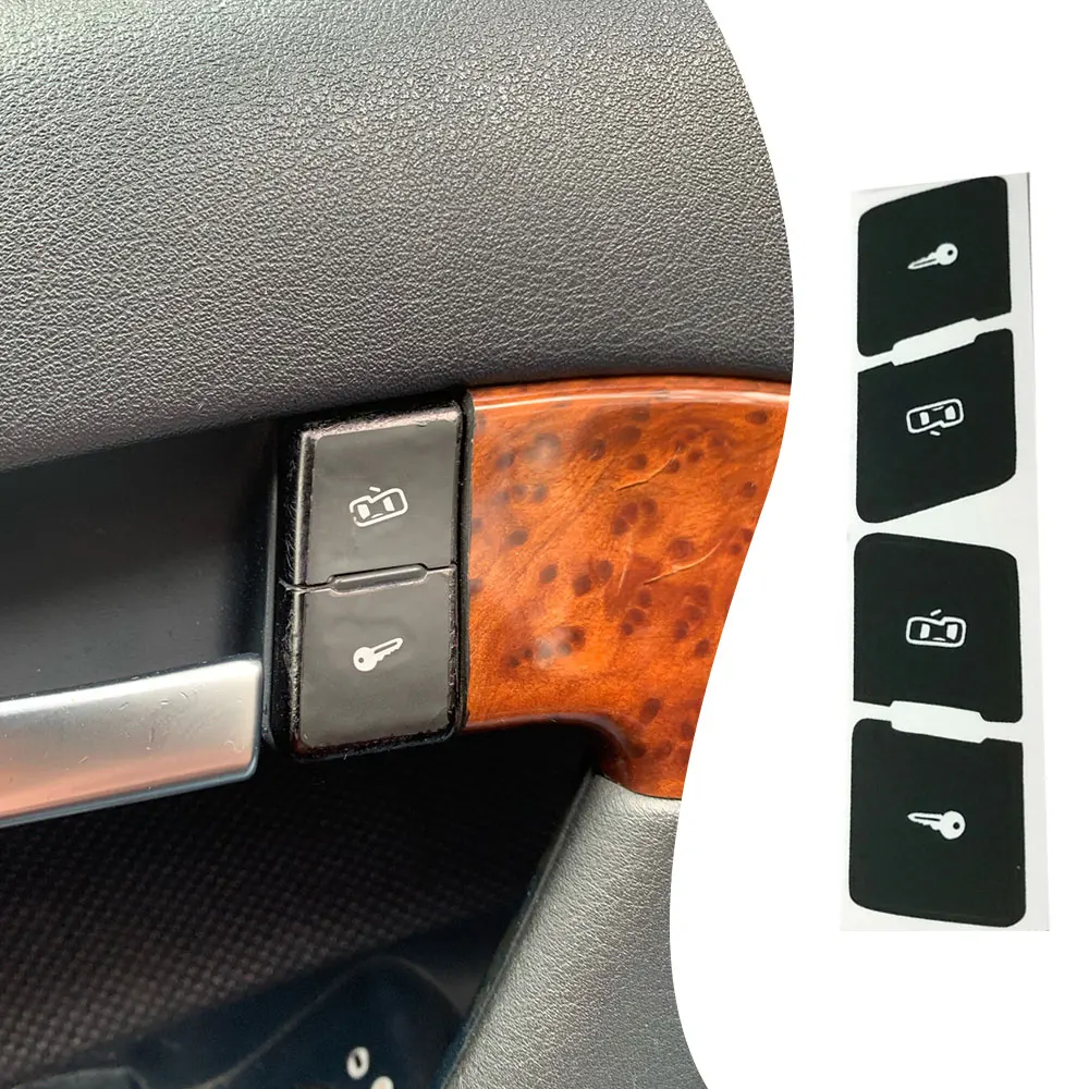 Наклейки для ремонта кнопок управления замком двери автомобиля Matte Black New Left+Right для Audi A3L.