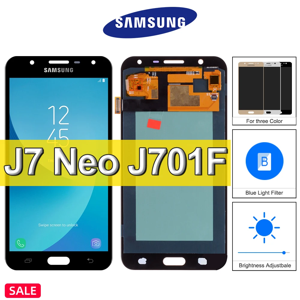 ЖК-экран Super Amoled для Samsung Galaxy J7 дисплей с дигитайзером в сборе J701 J701F J701M Neo Core