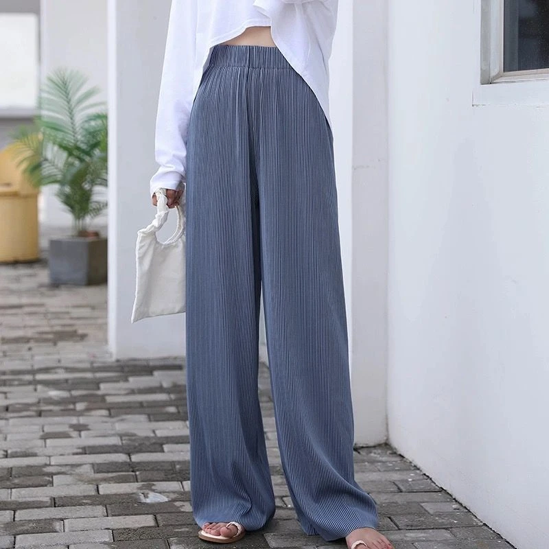 

Suoversized 140 KG Ice Silk Pleated Pants Plus Size 5XL Casual Loose Trousers Spring Summer Korean Muticolor Sunscreen Britches