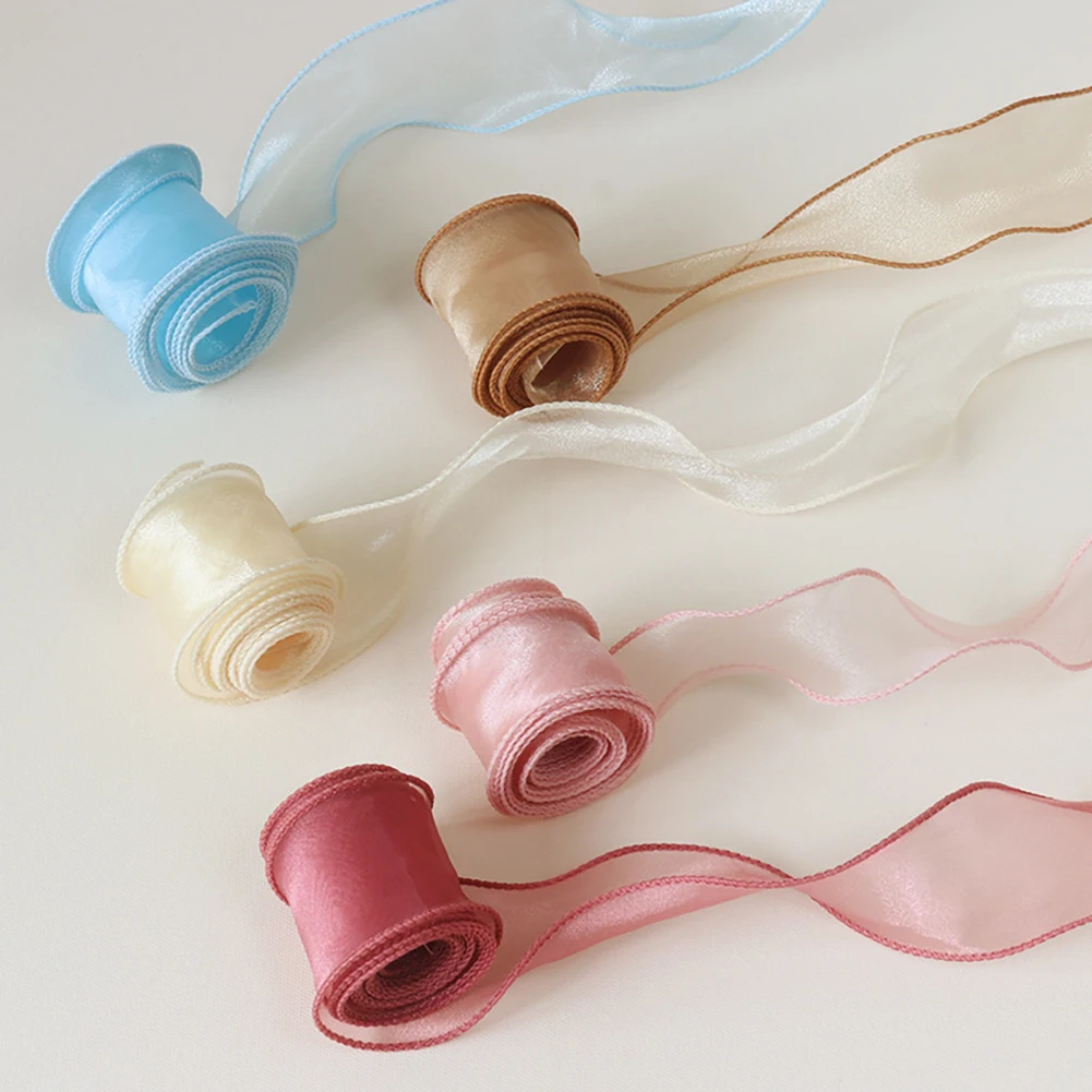 11Yard/Roll 30mm 40mm Wave Silk Organza Ribbon Bow Material for Hair Ornament Gift Wrapping Decoration Hollow Lace Ribbons | Дом и сад