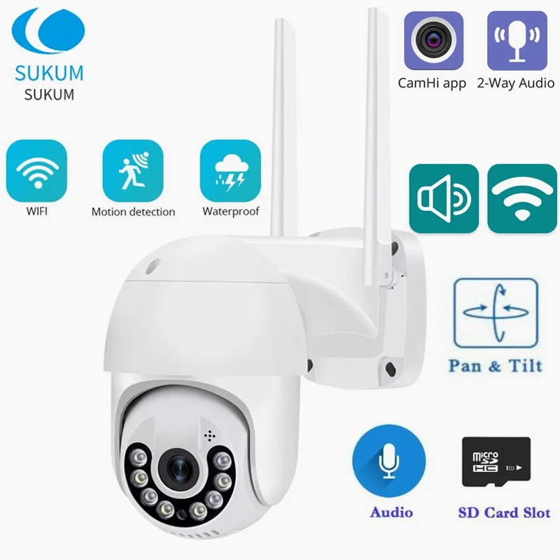 

1080P CamHi Waterproof Outdoor IP Camera WIFI Color Night Vision Speed Dome Security CCTV Camera Auto Tracking